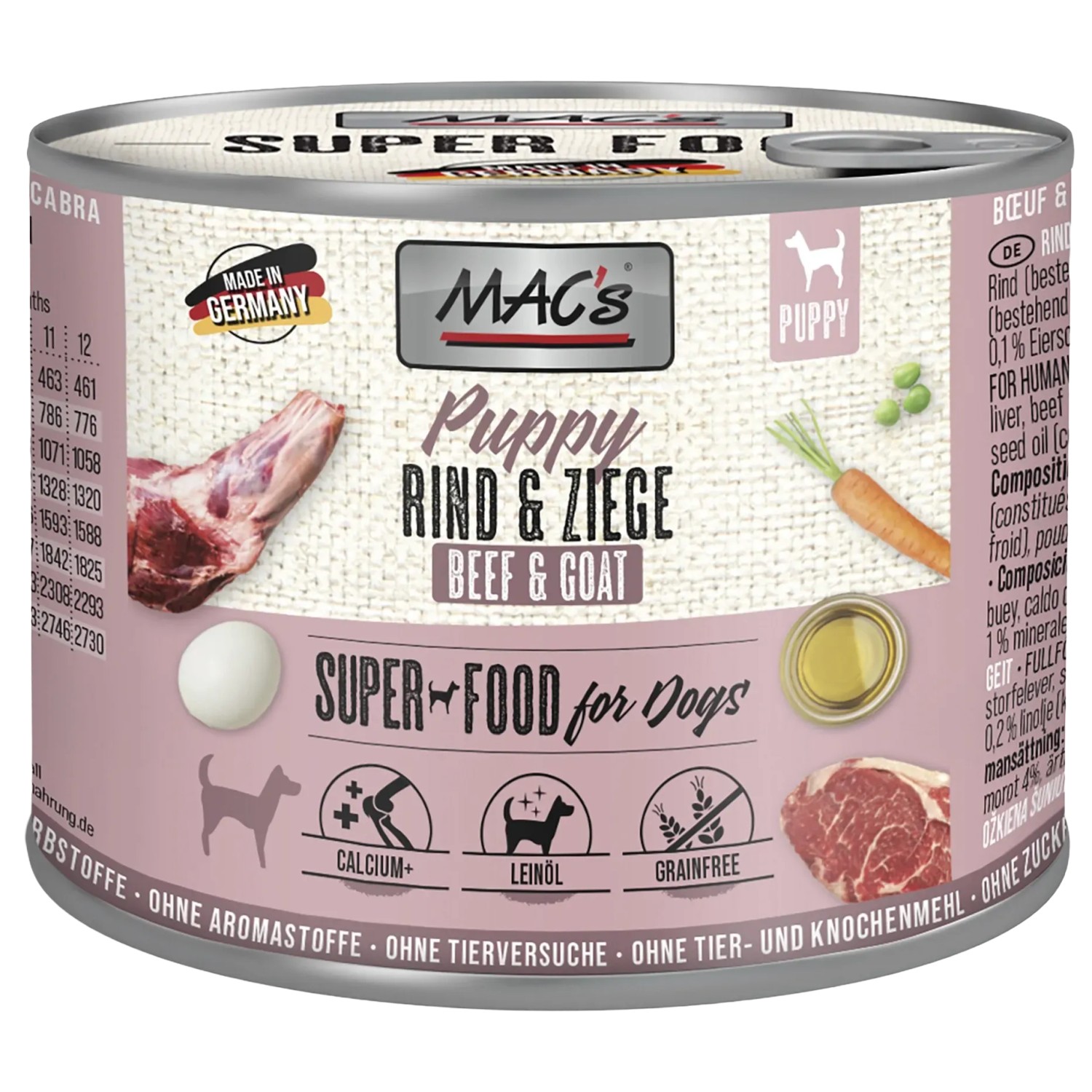 Mac's Dog Hunde-Nassfutter Puppy Rind & Ziege 200 g