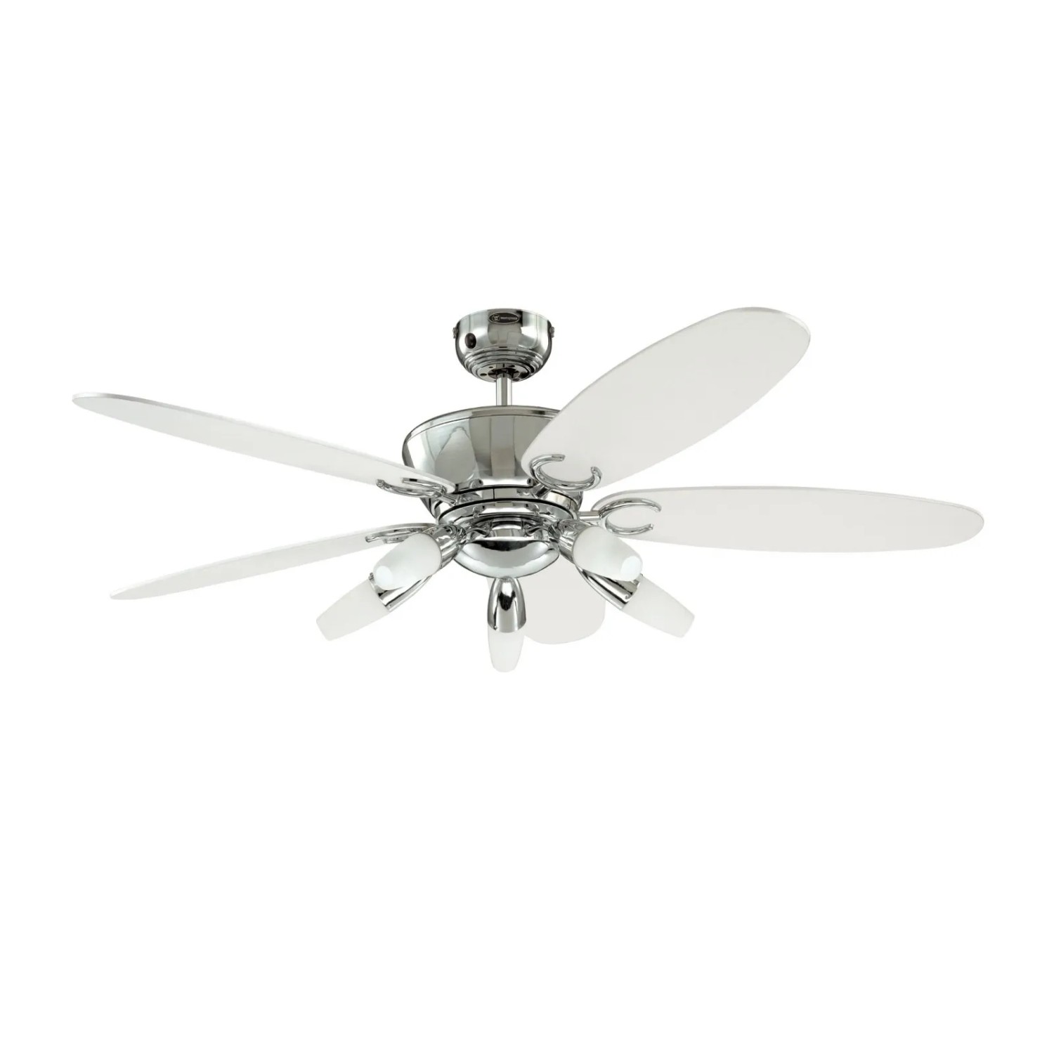 WESTINGHOUSE Deckenventilator Arius, 132 cm, Chrom, mit Beleuchtung und Fernbedienung.