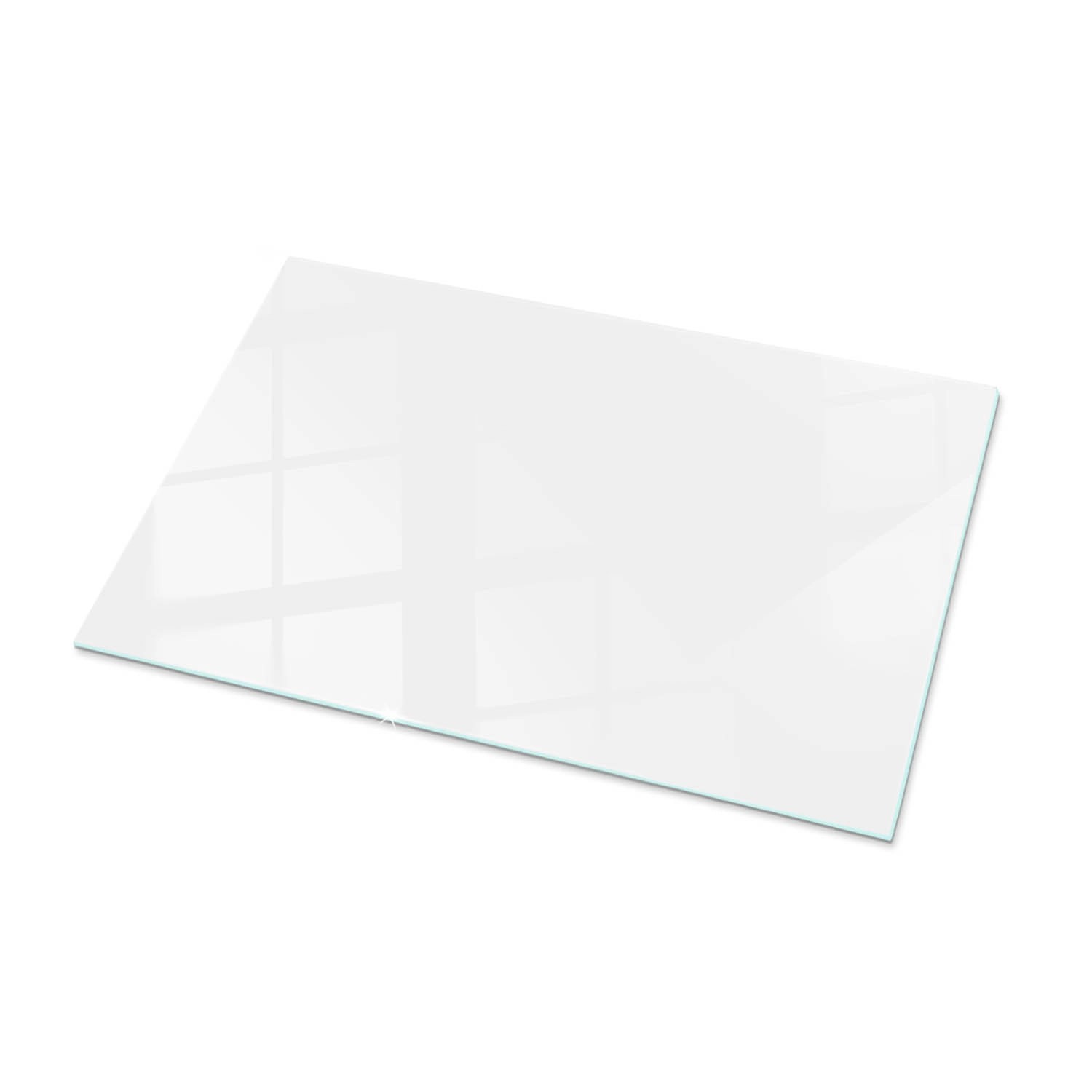 Tulup Tischplatte Farbe Weiß Glatt Tischplatte aus Glas 100x70 cm Weiß Tischplatte Rechteckige Tischplatte Glas für Tisc...