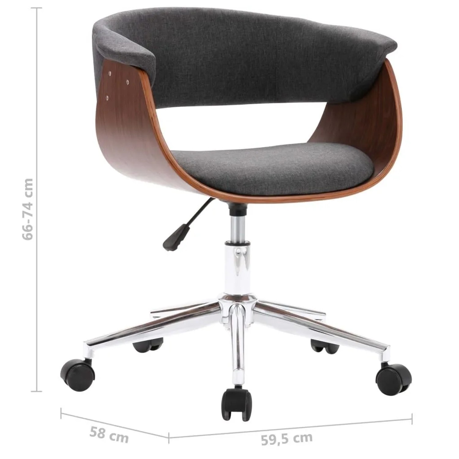 vidaXL Drehbare Esszimmerstühle 6 Stk Grau Stoff 3054886_8