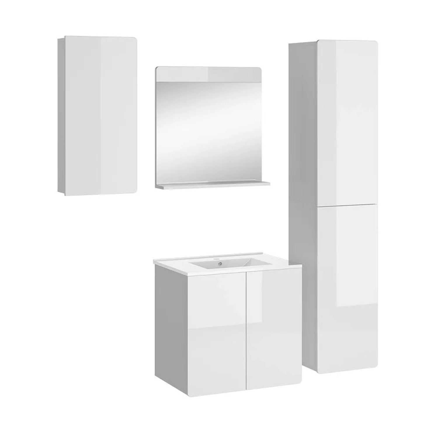 Vicco Badmöbel-Set Izan Weiß 60 x 58 5-teilig