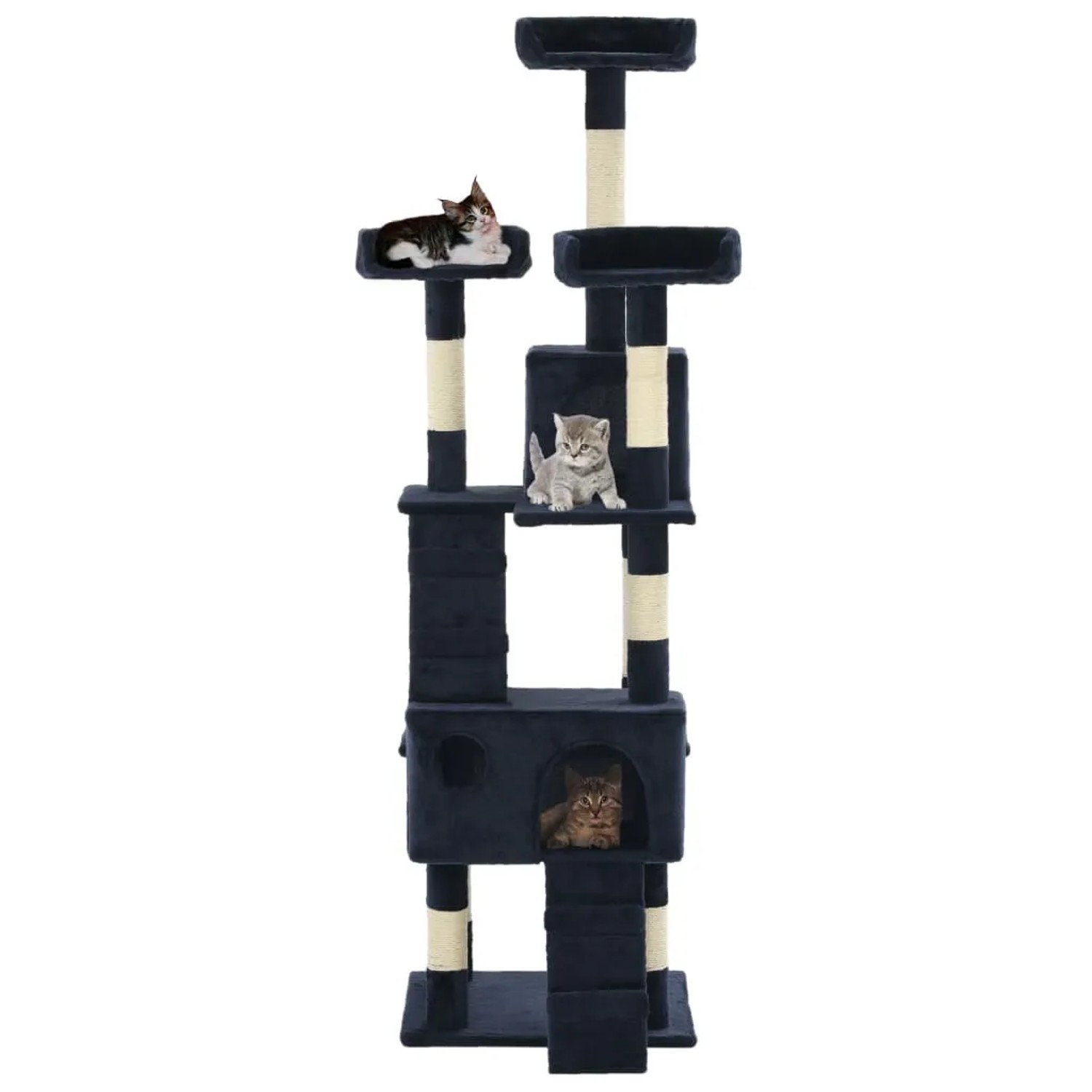 Thumbnail - vidaXL Katzen-Kratzbaum mit Sisal-Säulen 170 cm Blau