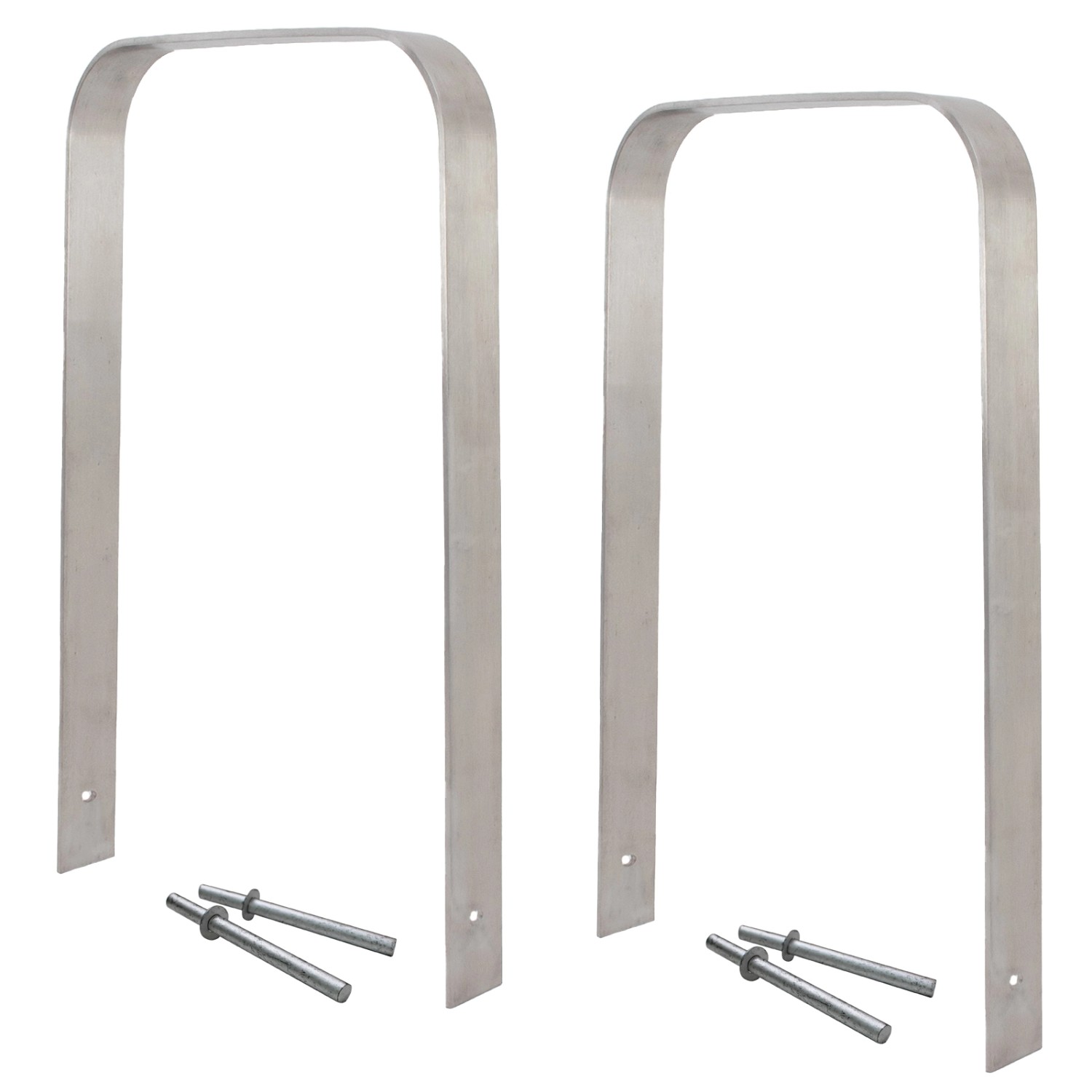 TRUTZHOLM 2x Fahrradanlehnbügel 117x80 cm Edelstahl 13 mm Grau Typ U