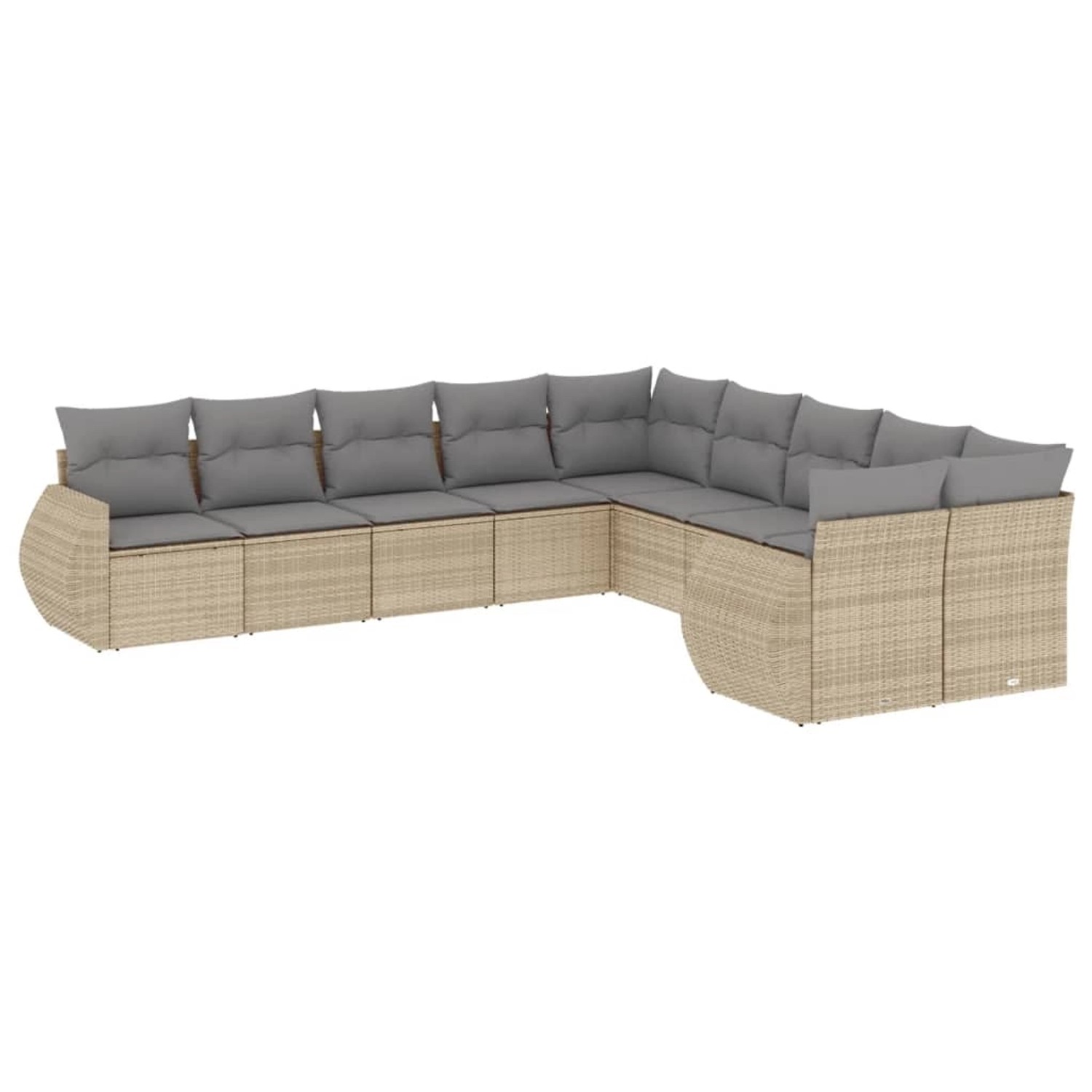vidaXL 10-Tlg Garten-Sofagarnitur mit Kissen Beige Poly Rattan 3254246 günstig online kaufen