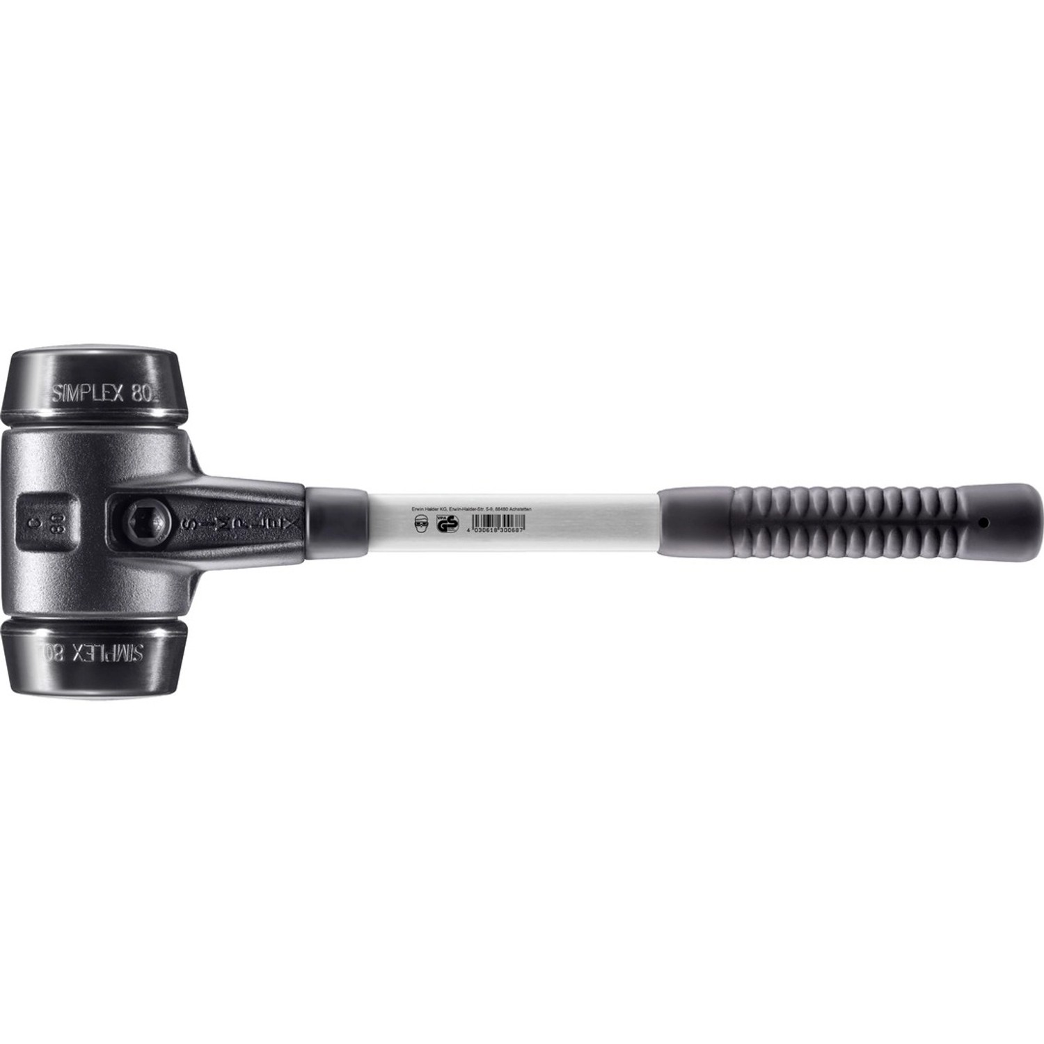 Halder Simplex Schonhammer Ø 80 mm Gummi mit Verstärktem Tempergussgehäuse günstig online kaufen