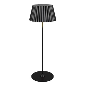 Schwarze, dimmbare LED-Tischleuchte Suarez von Reality mit Akku und Ladestation.