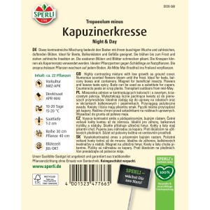 Sperli Kapuzinerkresse Night & Day: Mehrfarbige Blüten der Kräutersamen-Mischung im Detail.