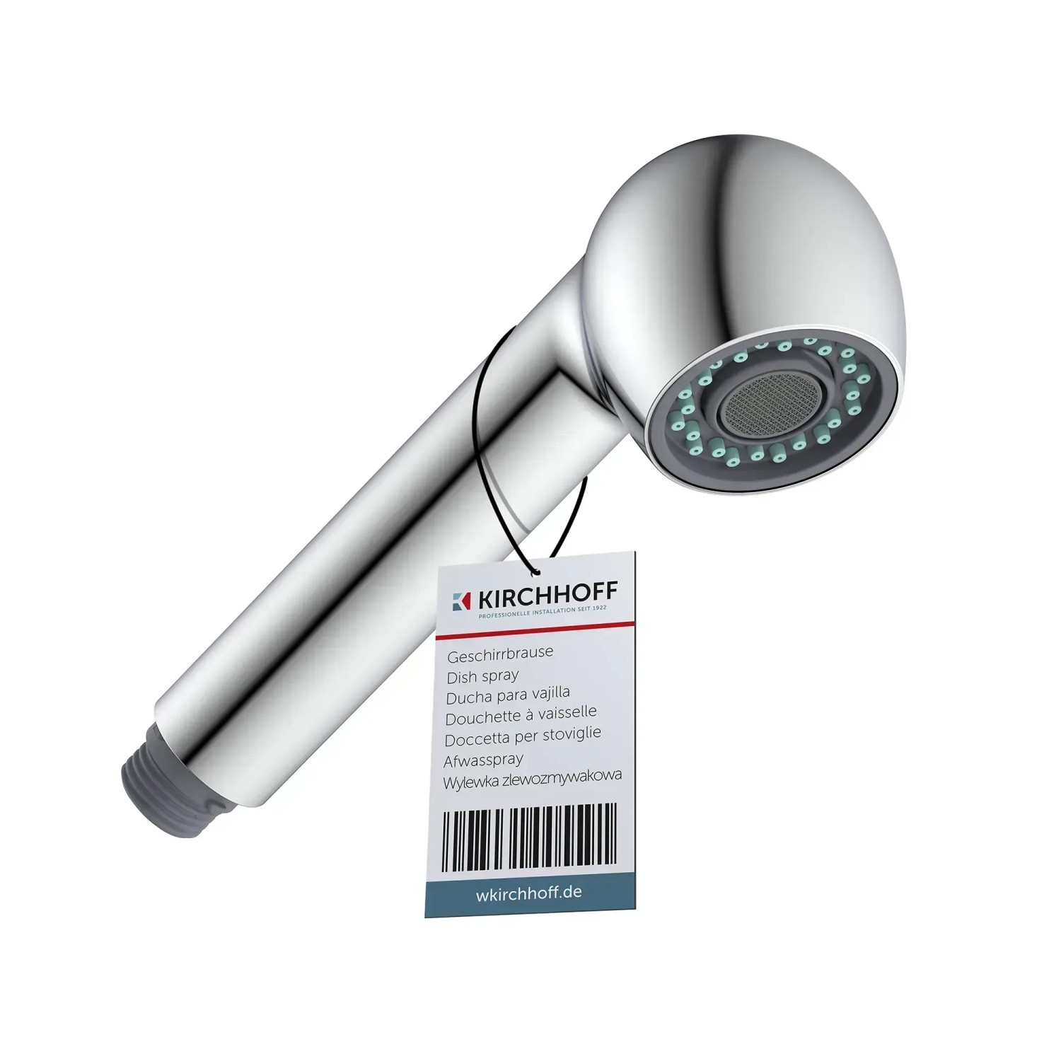 Kirchhoff Geschirrbrause Chrom für Hochdruck-Armaturen, 13 mm (1/2 Zoll) Anschluss.