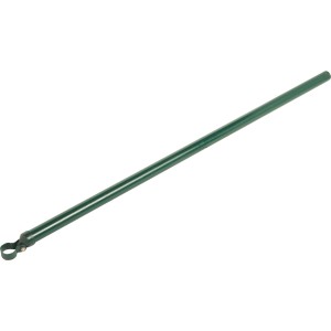Grüne Zaunstrebe mit Schelle (Ø 34 mm, 1750 mm) zur Zaunpfahl-Stabilisierung.