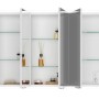 Jokey Spiegelschrank Batu 100 cm, weiß hochglänzend, mit LED-Beleuchtung und Glasablagen.