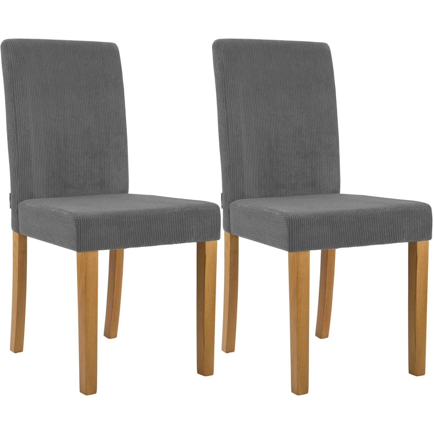 DELUKE 2er Set Esszimmerstuhl DALAN Cord Grau 41x47x91cm Antik-Hell Essstühle Esszimmerstühle Küchenstühle Wohnzimmerstühle