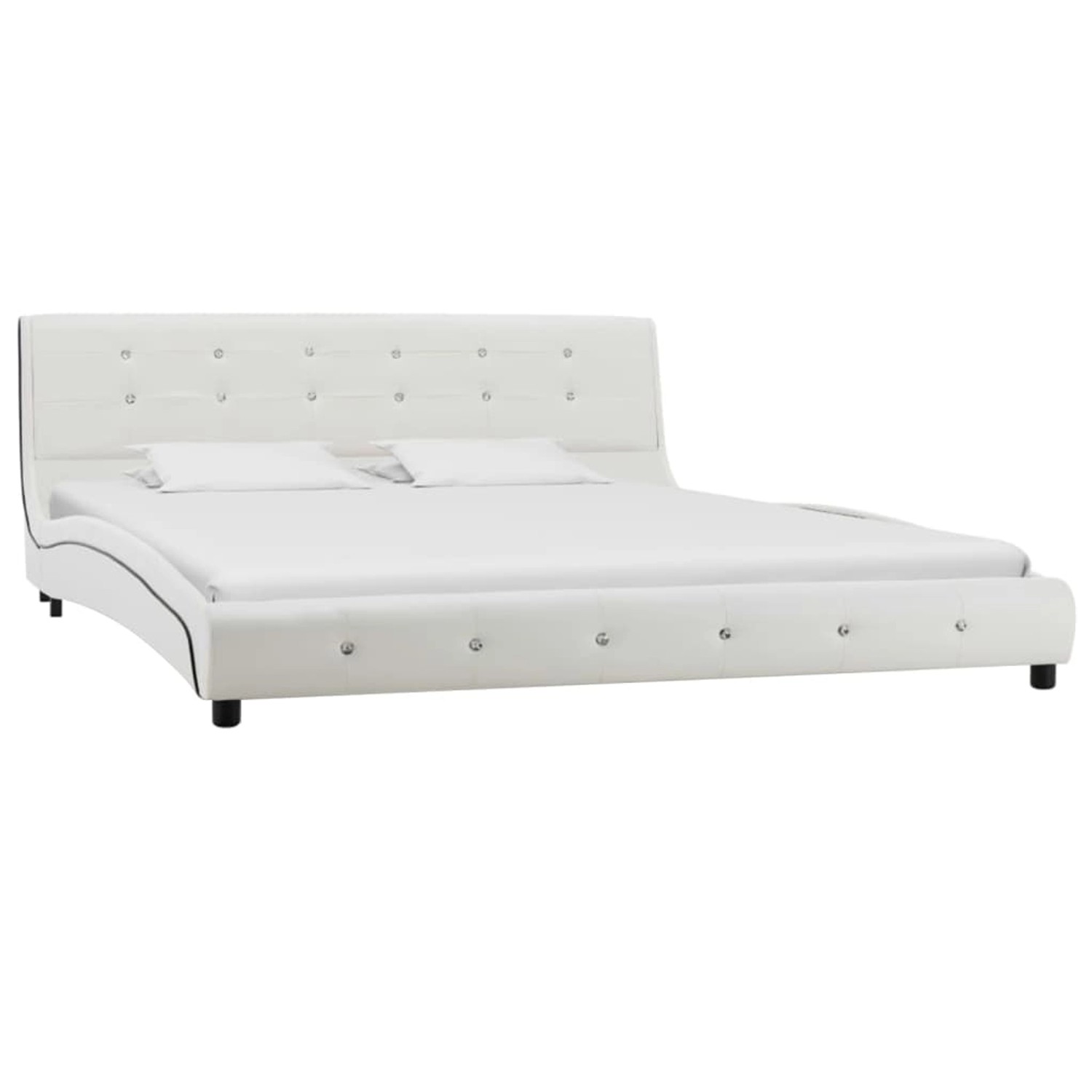 vidaXL Bett mit Memory-Schaum-Matratze Weiß Kunstleder 160x200cm Modell 161 günstig online kaufen