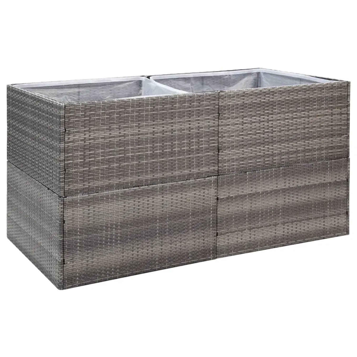 vidaXL Pflanzkübel Grau 157x80x80 cm Poly Rattan 319178
