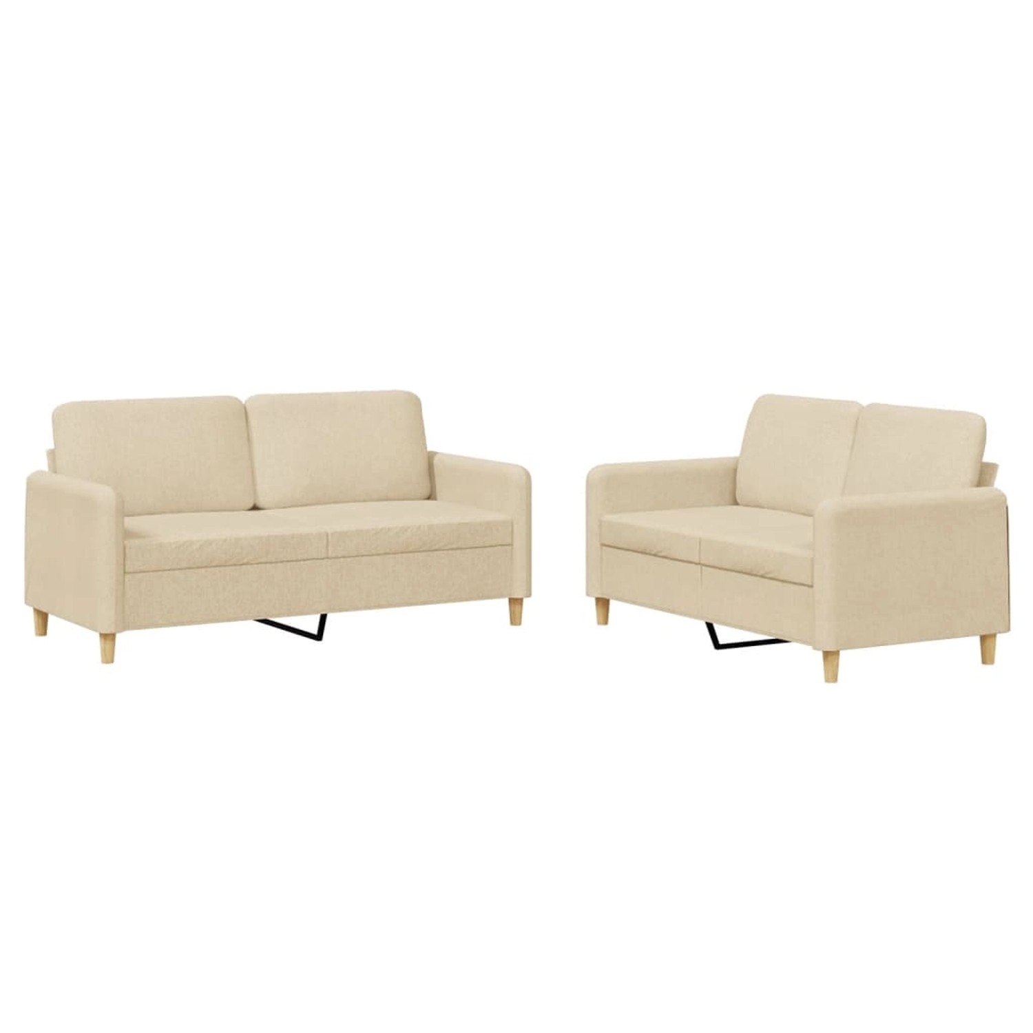 vidaXL 2-Tlg Sofagarnitur mit Kissen Creme Stoff 3202088 günstig online kaufen