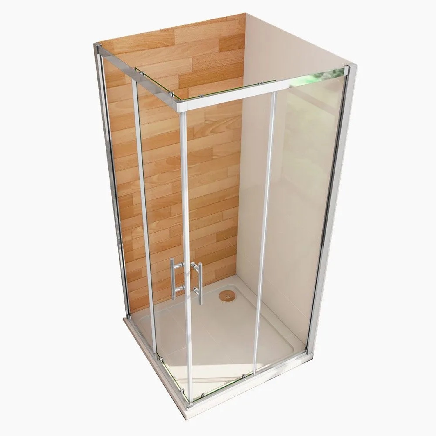 Duschparadies Duschkabinen 70 x 76 x 185cm Schiebetür Eckeinstieg 6mm ESG Nano Sicherheitsglas Duschabtrennung Eckdusche Chrom Glänzend