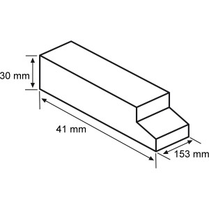 Skizze des elektronischen Transformators TIP 35-150 W mit Maßangaben für Lampeninstallation.