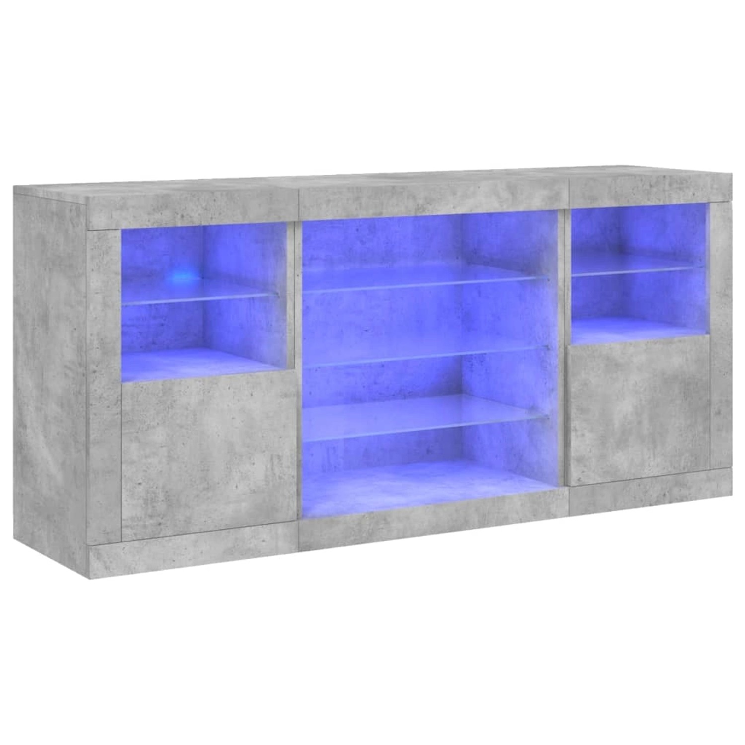 vidaXL Sideboard mit LED-Leuchten Betongrau 142,5x37x67 cm 3209089 günstig online kaufen