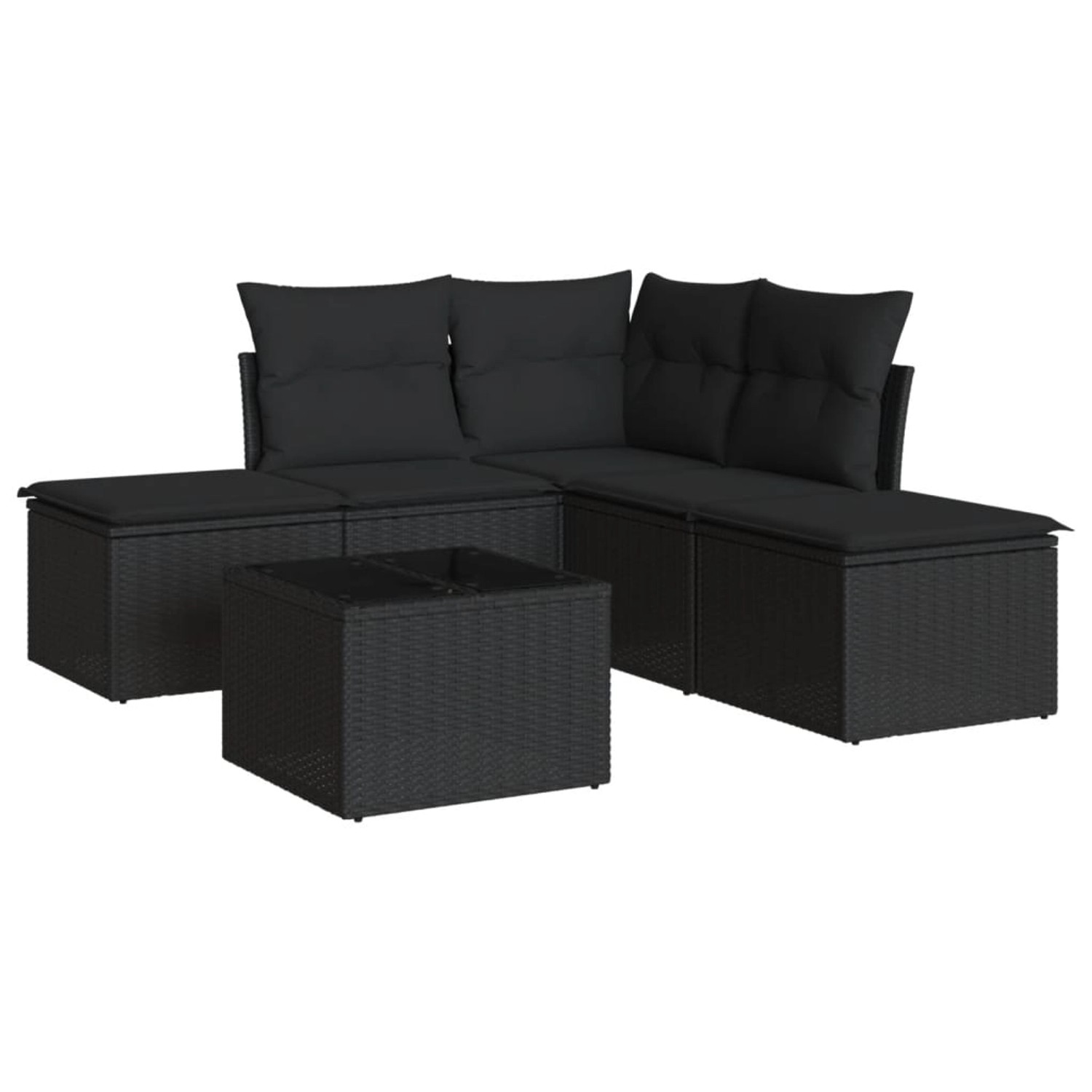 vidaXL 6-tlg Garten-Sofagarnitur mit Kissen Schwarz Poly Rattan Modell 37 günstig online kaufen