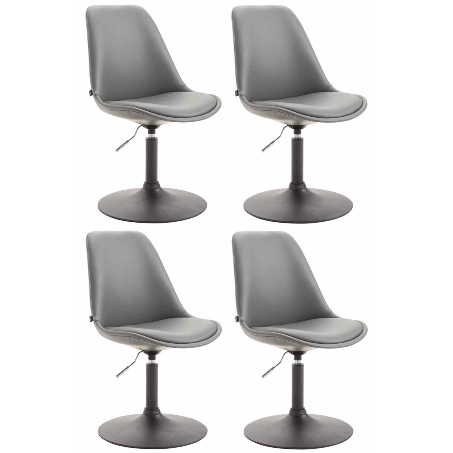 CLP 4er Set Esszimmerstühle Maverick Kunstleder Grau/Schwarz