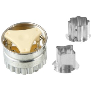 Zenker Ausstechförmchen Linzer Inox Creme 4-tlg. mit Herz, Stern und Blume Motiven.