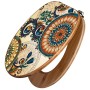 Banjado WC-Sitz aus Bambus mit Mandala-Motiv. Toilettendeckel aus Holz mit Universal Scharnieren.