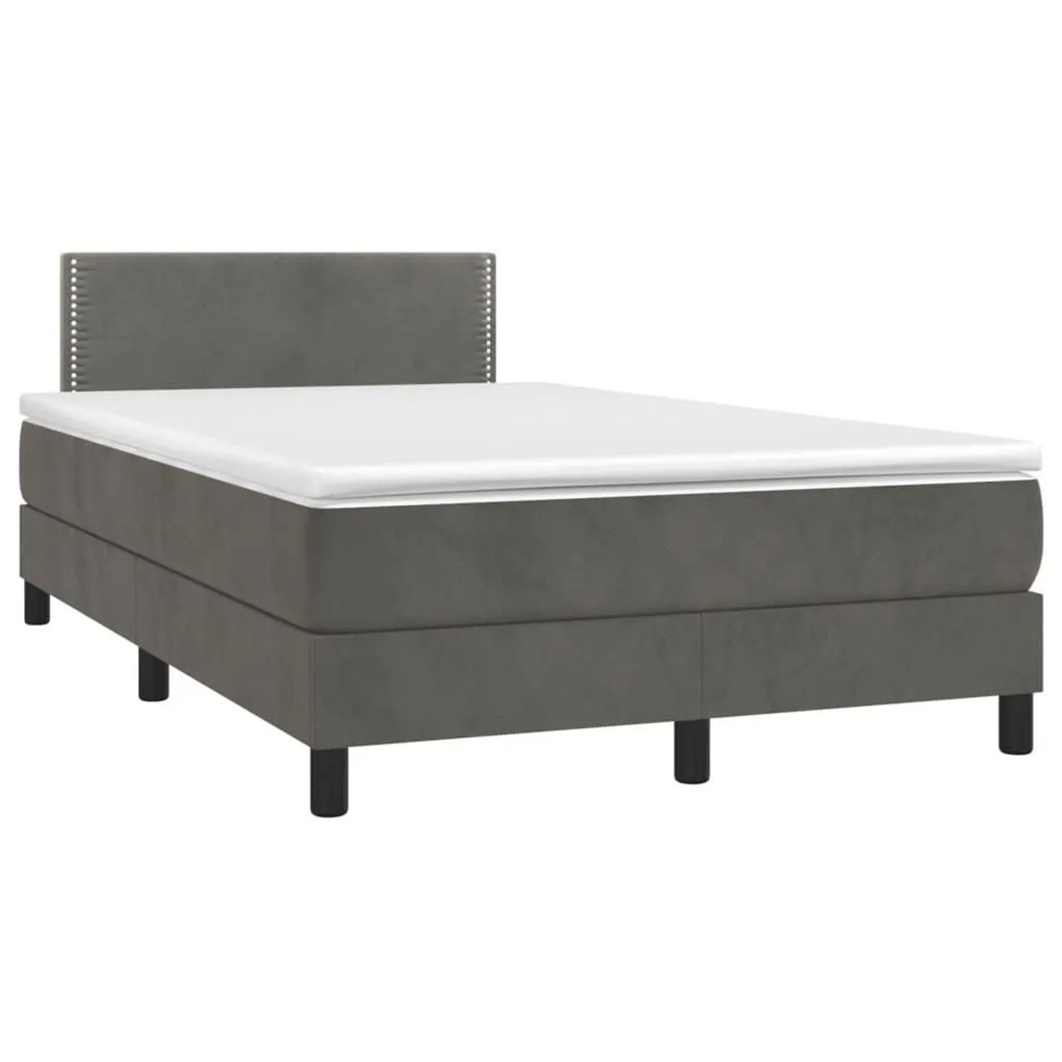 vidaXL Boxspringbett mit Matratze Dunkelgrau 120x190 cm Samt 3269832 günstig online kaufen