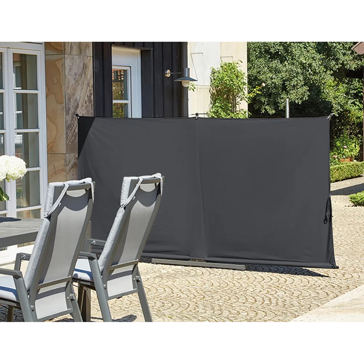 Siena Garden Balkonsichtschutz in Anthrazit, 150x280 cm, für Terrasse und Garten.