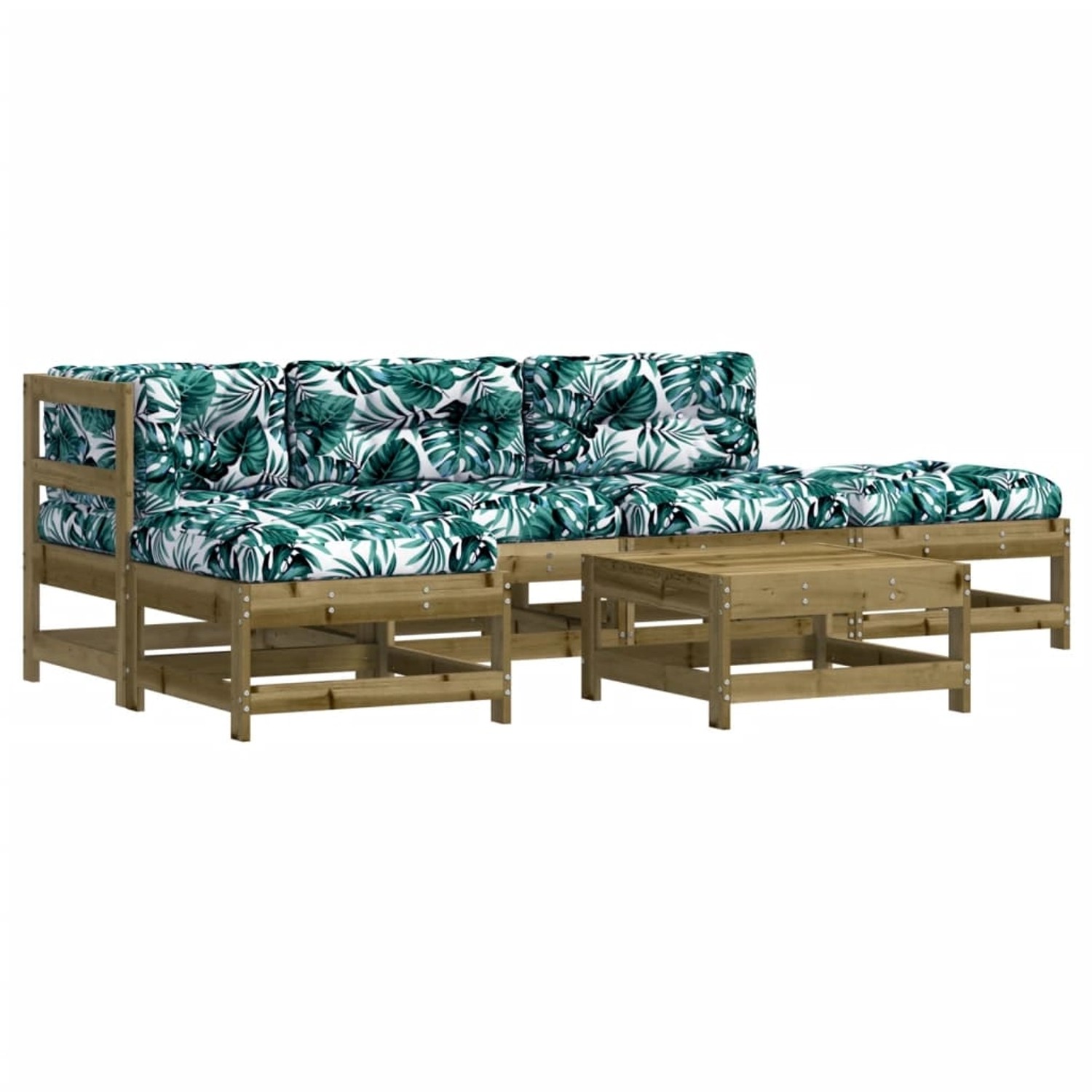 vidaXL 6-Tlg Garten-Lounge-Set mit Kissen Imprägniertes Kiefernholz 3185905 günstig online kaufen