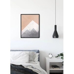 Komar Wandbild Wild and Free Mountain, 40x50 cm, abstrakte Berglandschaft im Rahmen.