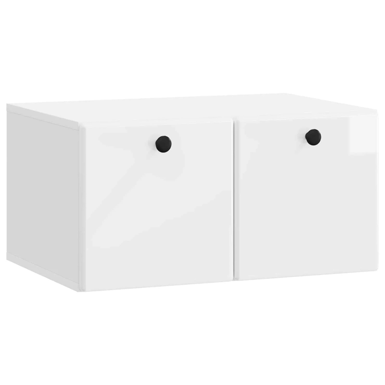 vidaXL Wandmontierter TV-Schrank Hochglanz Weiß 59,5 x 41 x 30 cm 899189