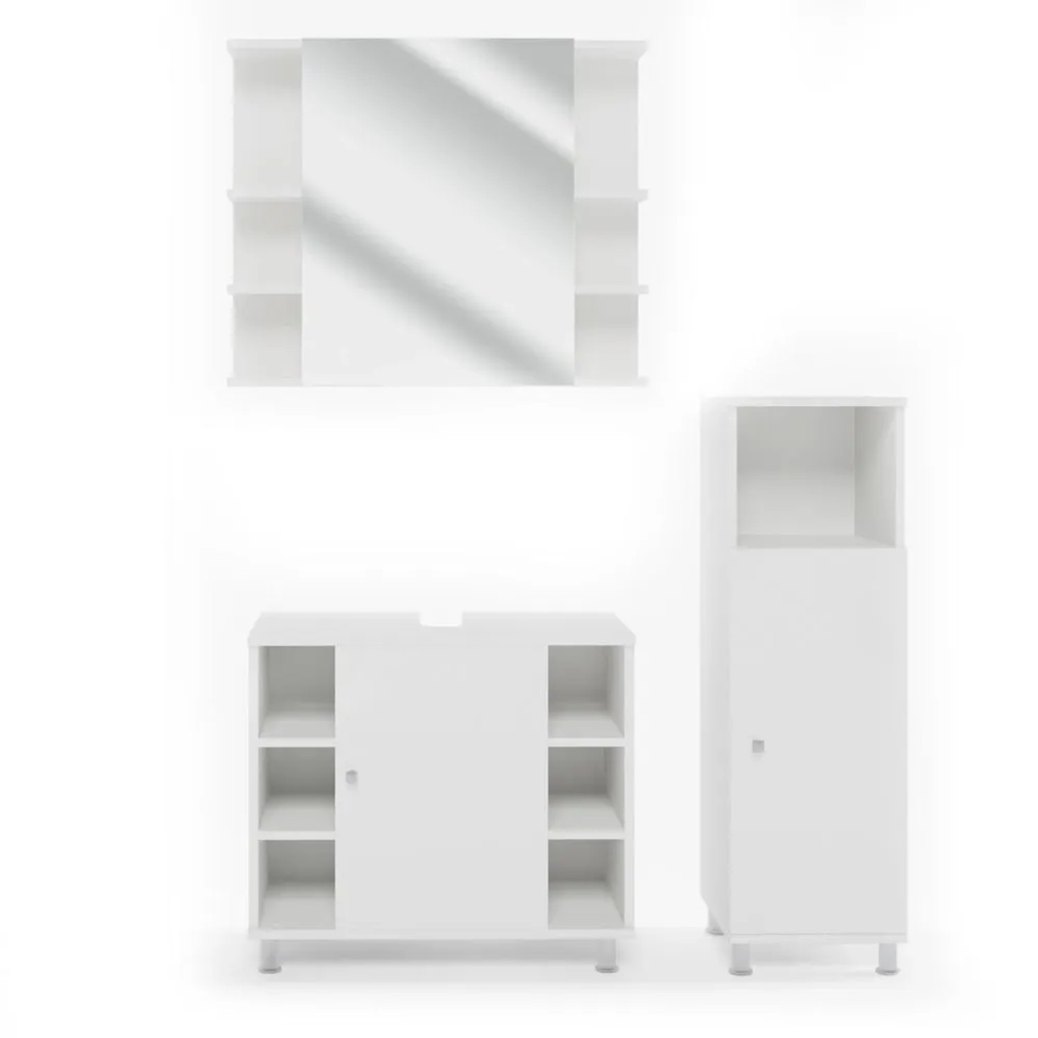 Vicco Badmöbel-Set Fynn Weiß 60 x 54 3-teilig