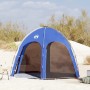 Azurblaues vidaXL Poolzelt mit Kuppeldach auf Sandboden. Vielseitiger Pavillon für Garten, Pool oder Strand.