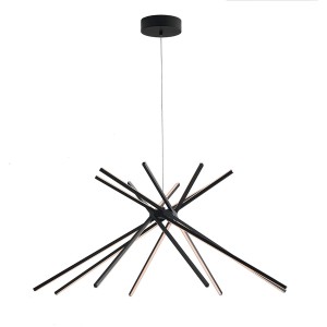 Moderne, 8-flammige LED-Pendelleuchte Shanghai von Luce Design, schwarz, Ø 113 cm.
