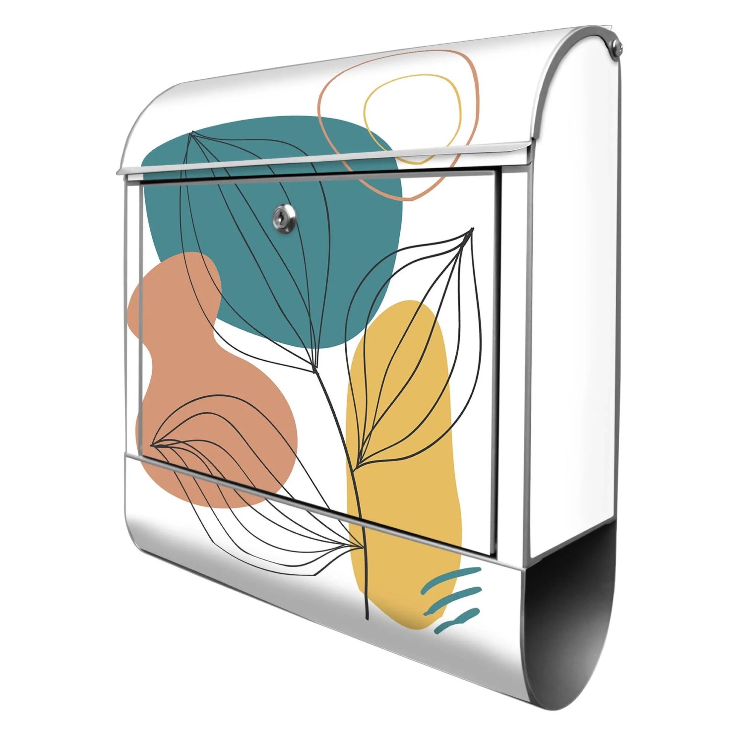 Banjado Design Briefkasten Silber Pulverbeschichtet 39x47x14cm 2 Schlüssel günstig online kaufen