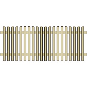 Braun imprägnierter Senkrechtzaun, 250x100 cm, traditioneller Gartenzaun.