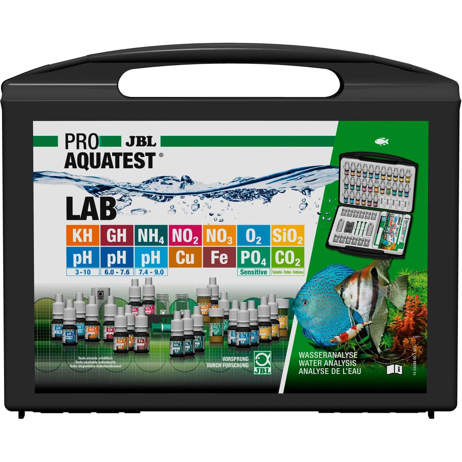 JBL ProAquaTest Lab Wassertestkoffer für Süßwasser-Aquarien zur Analyse von 13 Wasserwerten.