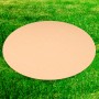Rundes, beiges Poolvlies 140 g/m² für Pools Ø 3,5 m auf grünem Rasen.