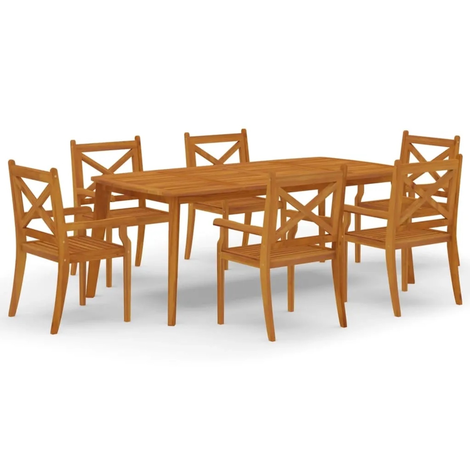 vidaXL 7-Tlg Garten-Essgruppe Massivholz Akazie 3058005