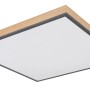 Quadratische LED-Deckenleuchte Doro in Holz/Graphit (59x59cm) für Innenräume.