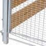Detailansicht des Bellissa Komposters mit Sieb: Holz und Metallgitter.