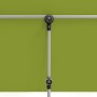 Detailaufnahme: Grüner Doppler Balkonschirm, 127x177 cm, mit Handöffner und Aluminiumgestell.