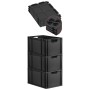 PROREGAL SuperSparSet: 3 schwarze Euroboxen mit Deckel, 65L, stapelbar, für Lagerung und Transport.