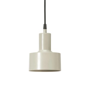Beige PR Home Solo Pendelleuchte, kleine Hängelampe aus Metall mit Textilkabel.