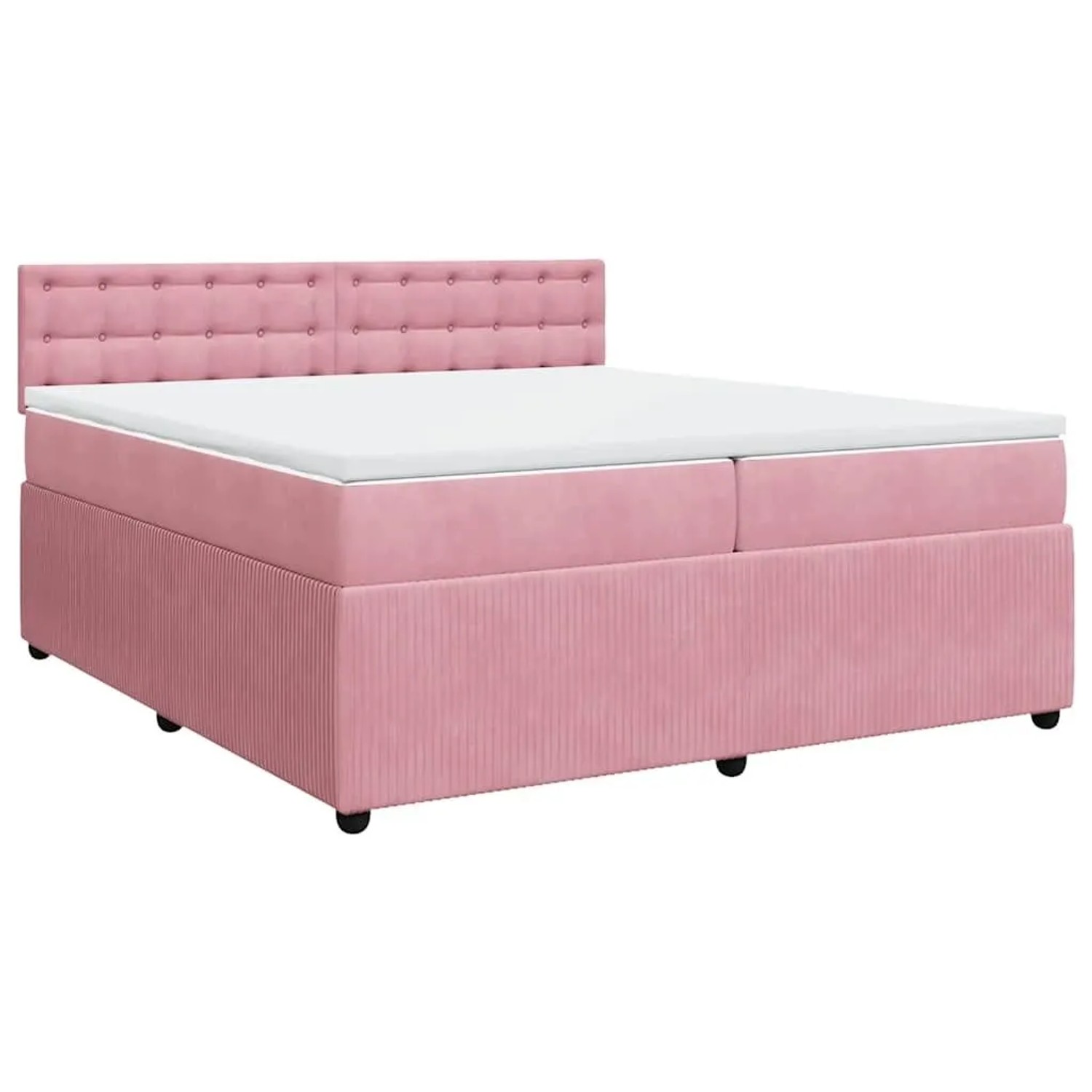 vidaXL Boxspringbett mit Matratze Rosa 200x200 cm Samt 3290147 günstig online kaufen