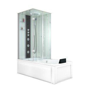 AcquaVapore Dusch-Wanne-Kombination K05-R02, 90x180 cm, mit Duschkabine, Regendusche und Handbrause.