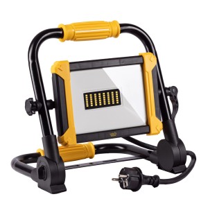 LED's Work LED-Arbeitsleuchte in Schwarz-Gelb, robuste Baustellenlampe mit Tragegriff und Kabel.