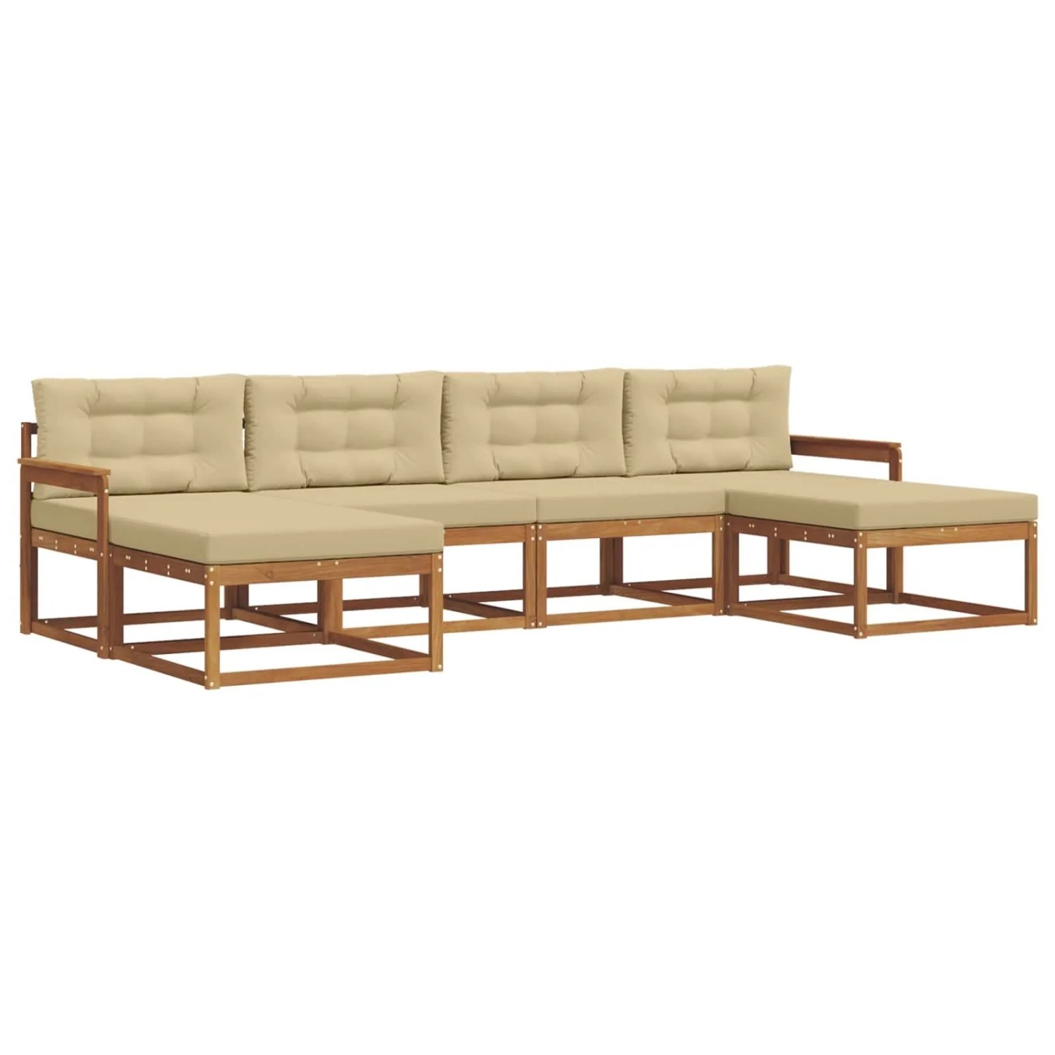 vidaXL Sofa Set mit Kissen 16-Tlg Natur und Beige 3367956