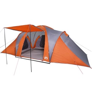 vidaXL Kuppel-Familienzelt 6 Personen Grau und Orange Wasserdicht 4009388