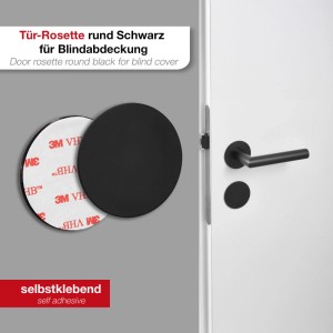 SOTECH Selbstklebende Tür Rosetten Rund Ø55 mm Blindrosette Edelstahl Schwarz