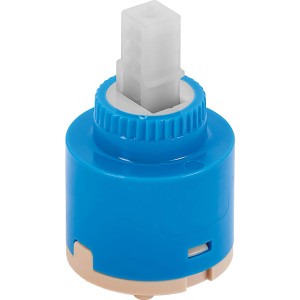 Keramikkartusche Ø 35 mm für Niederdruck-Waschtischarmatur, blau/beige.